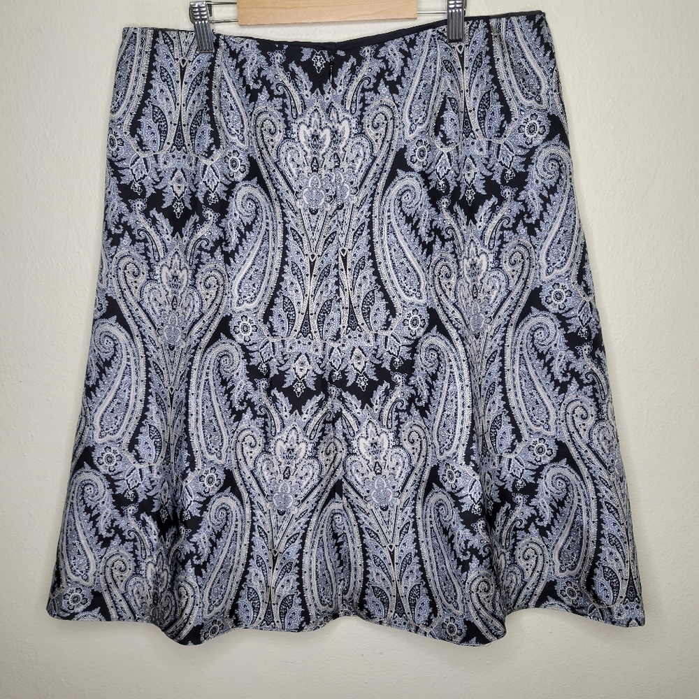 Ann Taylor Silk A-Line Pleated Skirt Size 12